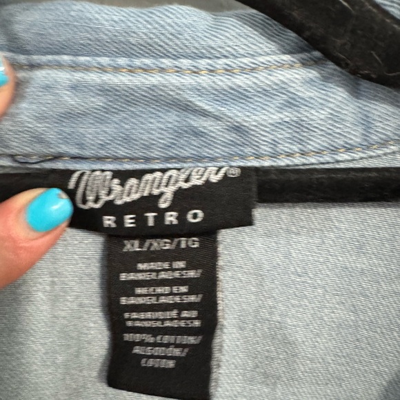 Wrangler Western Snap Front Denim Dress In Blue Denim Womens Size XL - Picture 6 of 6